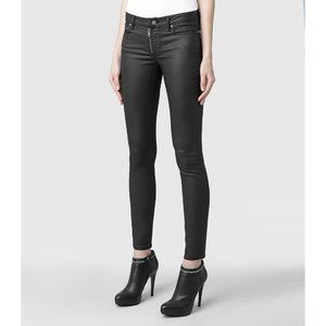 All Saints Track Skinny Coated Jeans